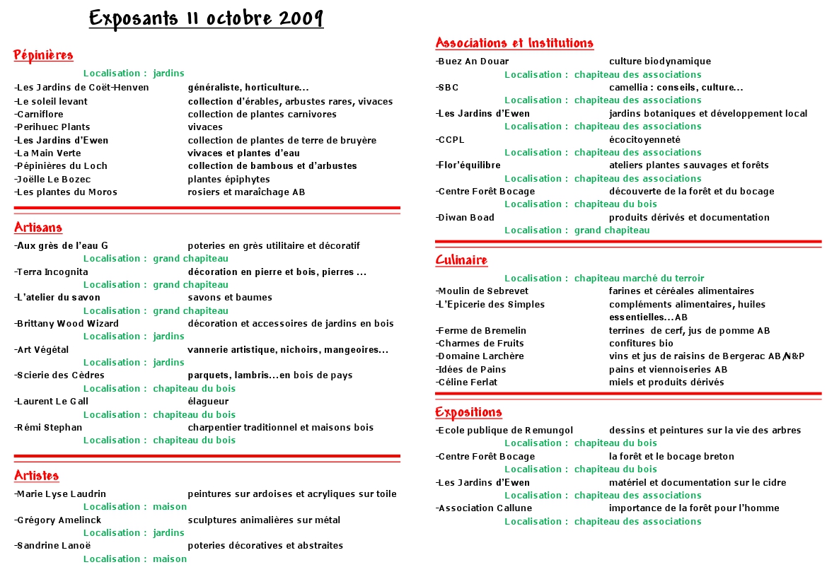 programme internet fete des plantes oct 09